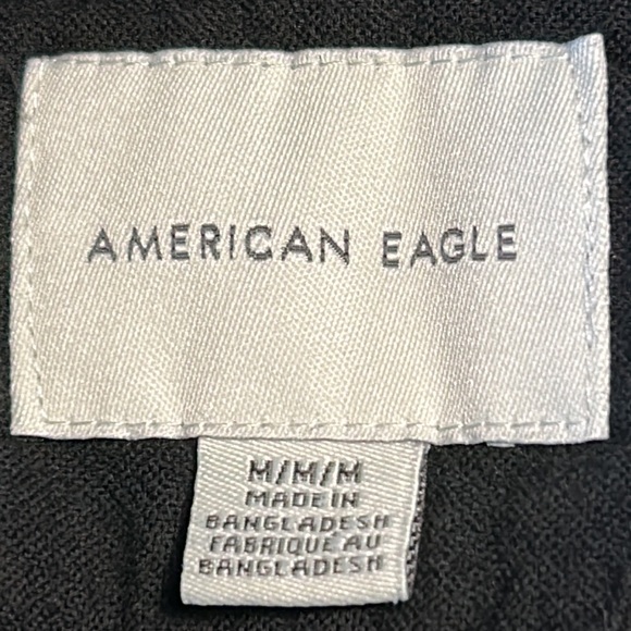 Loose fitting black button down, men’s shirt easily unisex - Picture 6 of 7